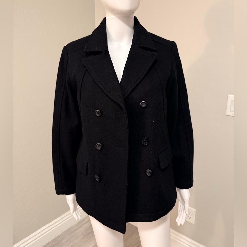 Guess Women's Classic Black Pea Coat